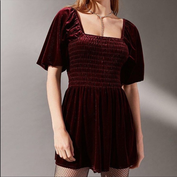 Urban Outfitters Dresses & Skirts - Urban Outfitters patsy smoked velvet romper